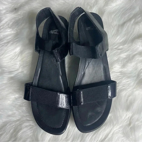 Dansko Women's Antoinette Black Patent Leather Wedge Sandals Size 41 10.5 or 11 - Picture 8 of 10